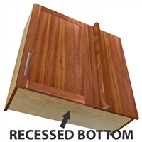 1 door blind corner wall cabinet (RIGHT side hinged with integrated filler) with recessed bottom