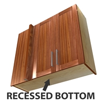 2 door blind corner wall cabinet (LEFT side hinged with integrated filler) with recessed bottom