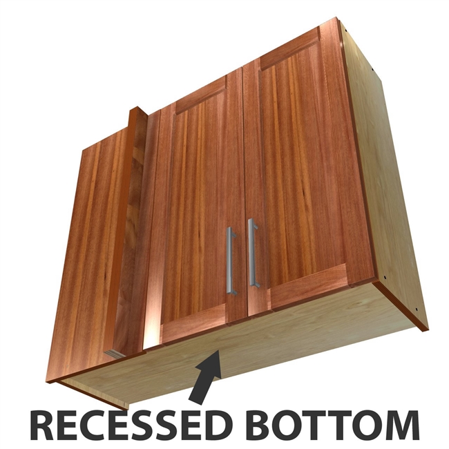 2 door blind corner wall cabinet (LEFT side hinged with integrated filler) with recessed bottom