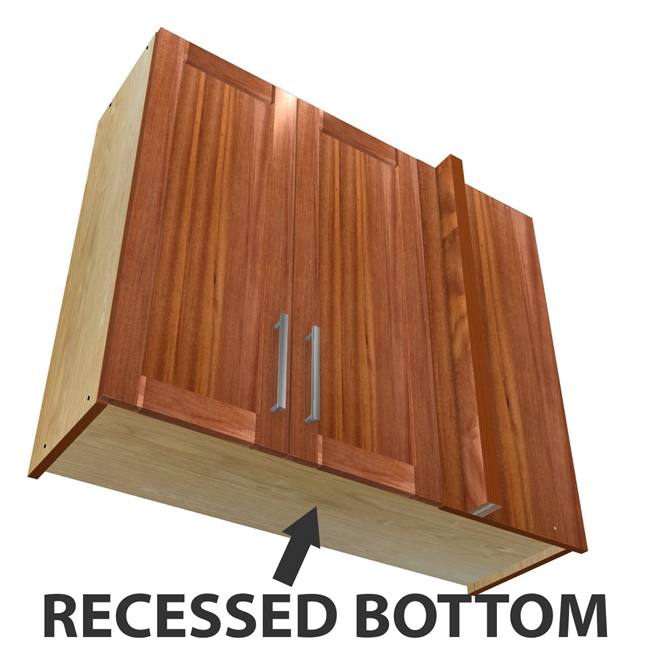 2 door blind corner wall cabinet (RIGHT side hinged with integrated filler) with recessed bottom