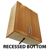 2 door wall cabinet with recessed bottom to conceal under cabinet lighting behind the doors