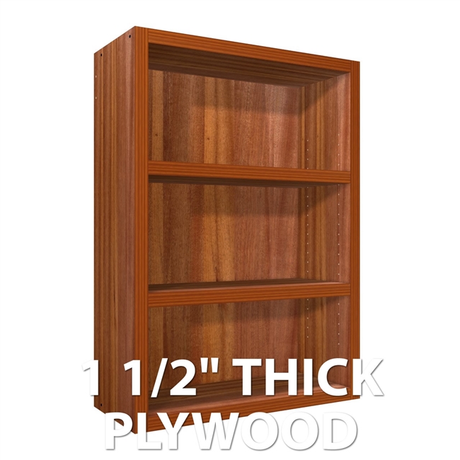 1.5" THICK PLYWOOD- 0 door exposed interior wall cabinet (interior will the match wood type and finish chosen for the face of the cabinet)