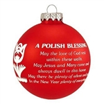 Polish Blessing Ornament - Red