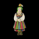 Lowicz Maiden Traditional Style, Striped Vest Glass Ornament