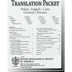 Contains: - Polish genealogical letter writing guide - Polish, German, Russian and Latin words used in genealogy - Calendar / time word list in Polish, German, Russian, and Latin - Five language Christian name cross-reference - List of translators