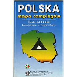 Highlights the locations of 220 camping sites. The reverse side features a grid of the facilities and services available at each site by town name in alphabetical order. Also includes 10 major city maps in greater detail.