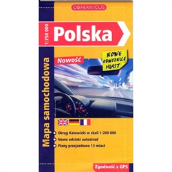 Polish Automobile Road Map - Polska Mapa Samochodowa - Scale 1: 750 000