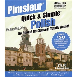 Pimsleur Quick & Simple Polish - Learn to Speak and Understand Polish with Pimsleur Language Programs (Quick & Simple). With Pimsleur Language Programs, you actually learn how to speak -- not just how to conjugate verbs. Our interactive audio-only lessons