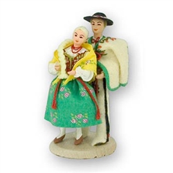 Even today the Polish mountaineer's clothing is worn daily by many of the inhabitants of the Podhale region. These dolls are  clothed in authentic regional folk costumes, as certified by the Polish Ministry of Culture.