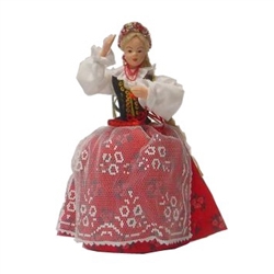 This traditional Polish Krakowianka doll is completely hand made the old fashioned way with papier mache, dress materials and paints. It opens from the bottom to reveal a hidden storage area perfect for rings or small keepsakes.