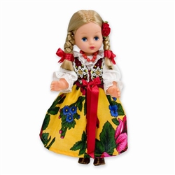 This doll, dressed in a traditional Goral outfit, wonderfully crafted and fun to collect. Costumes are hand made, so costume and colors can vary.