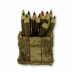Natural Twig Crayons With Desk Holder - Lesne Kredki