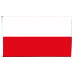 Poland Flag Without Eagle, With Grommets,  Nylon, Size 2'x 3'