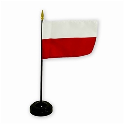 Poland Desk Flag On Stick Without Eagle