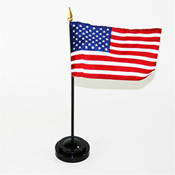 United States Desk Flag On Stick, Rayon, Size 4" x 6"