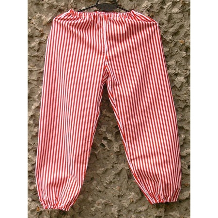 Mens red and hot sale white striped pants