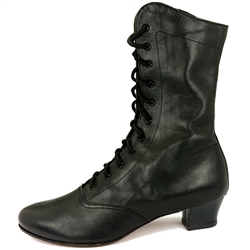 Women's Black Leather Dance Boots