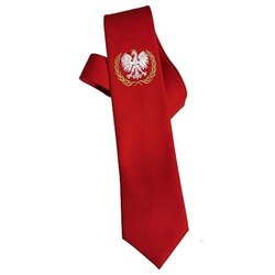 There are times when you just have to wear a tie. If it's a Friday fish fry, or a night out at the Century Club, dress it up with an embroidered, crowned, Polish Eagle neck tie. 100% Polyester. Made In Poland. Size approx 60" x 3.5".