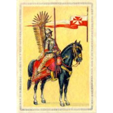 The hussar cavalryman had two feathered attachments to the back of his armor. This decorative effect came to Poland from the East. Turkish crack light cavalry painted their shields with wings, as did those from Hungary.