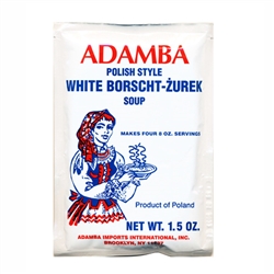 Adamba Polish Style White Borsch-Zurek Soup is delicious and easy to make.  Instructions in Polish and English.