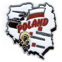 Map of Poland Kitchen Magnet