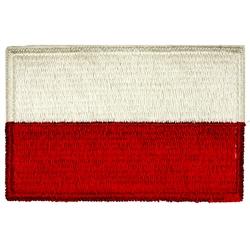 This is a thick stitched Polish flag read to sew on to a jacket similar to those worn by the Polish army.