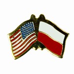 American and Polish Crossed Flag Lapel Pin