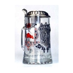 Heritage Glass Stein with Pewter Crest and Lid "POLAND"