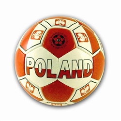 This is more than just a soccer ball...it is a show piece.
Features the emblem of Poland - The Polish Eagle on the red and white colors of the Polish flag.  
We paid extra for these "match" grade balls.