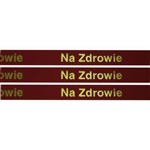 'Na Zdrowie' Ribbon: Red with Metallic Gold