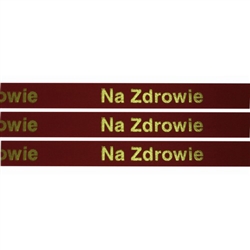 'Na Zdrowie' Ribbon: Red with Metallic Gold