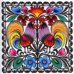 Our Polish paper cuts are made by folk artists in the Lowicz area of central Poland. Each paper cut-out is hand made using sheep sheers to form the designs. The designs from the Lowicz area are with rooster, flower or geometric motifs. We offer some of ea