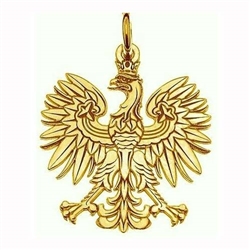 Gold Plated Silver Polish Eagle Pendant .75" Diameter