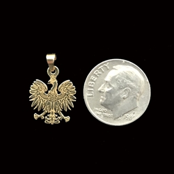 Silver Polish Eagle Pendant and Necklace, Hand Cut Polish Eagle Coin, Sterling Silver Polish Eagle Jewelry, 7/8 Diameter, ( #X 257S )