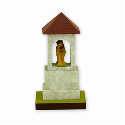 Hand painted wooden replica of a typical Polish wayside shrine.  Curio cabinet size.
