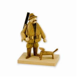 These hand made artistic wooden figurines were made in Warsaw in the 1970's and 80's by two Polish woodworkers.  Subjects included village folk, hunters, fishermen, and sportsmen in action.  These delightful works are excellent examples of a Polish folk a