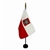 8" x 12"  Polish Flag With Eagle On A Wooden Stick - Stand Sold Separately