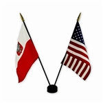 Polish And US Large Flag Display Set 12" X 8"
