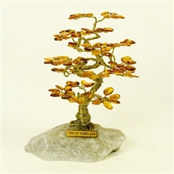 Amber Tree Of Good Luck - Drzewko Szczescia - 3.5" - 9cm Tall and Wide