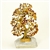The leaves of this bonsai style tree are made with real polished amber stones attached to branches and trunk of twisted brass wire.  The tree sits atop a piece of the finest Polish marble called "Marianna".  Hand made so no two are exactly alike.