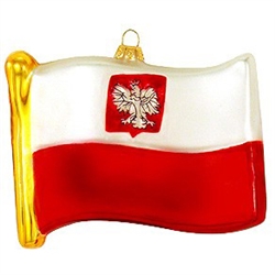 Graceful waves of brilliant white and red represent our glass replica of the Polish flag. In 1919 after Poland had regained her independence, the bold stripes of white and red were recognized as the official state colors. The Polish Flag with the eagle,