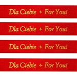 'Dla Ciebie * For You!' Ribbon: Red with Metallic Gold
