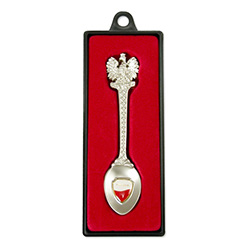 Attractive pewter spoon featuring the Polska crest. Packed in a plastic presentation box with a clear top.