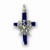 Polish Eagle Cross - Blue Enamel - Made in the workshop of Warsaw's finest engraver and medal maker. This is a hand made enameled metal cross with the Polish eagle superimposed on top. These are the two symbols of Poland's Catholic heritage.