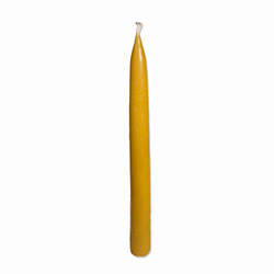 This beeswax candle is hand made by the residents of Dom Teczowy, a home for the mentally impaired located in Sopot, Poland.  Your purchase helps to support the Dom Teczowy Foundation that provides the care for the residents.