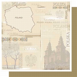 Polish Scrapbook Paper - Map Collage Scrapbook Layout Pack