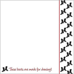 Polish Scrapbook Paper - Dancing Boots Border