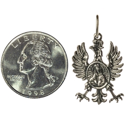 Polish Eagle Silver Pendant 1'' Long | Polish Art Center