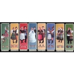 Bookmark - Bookmark - Set of 8 Polish Dancer Bookmarks are painted on canvas with the edges tastefully fringed.