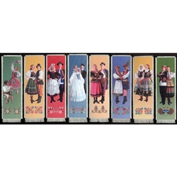 Bookmark - Bookmark - Set of 8 Polish Dancer Bookmarks are painted on canvas with the edges tastefully fringed.